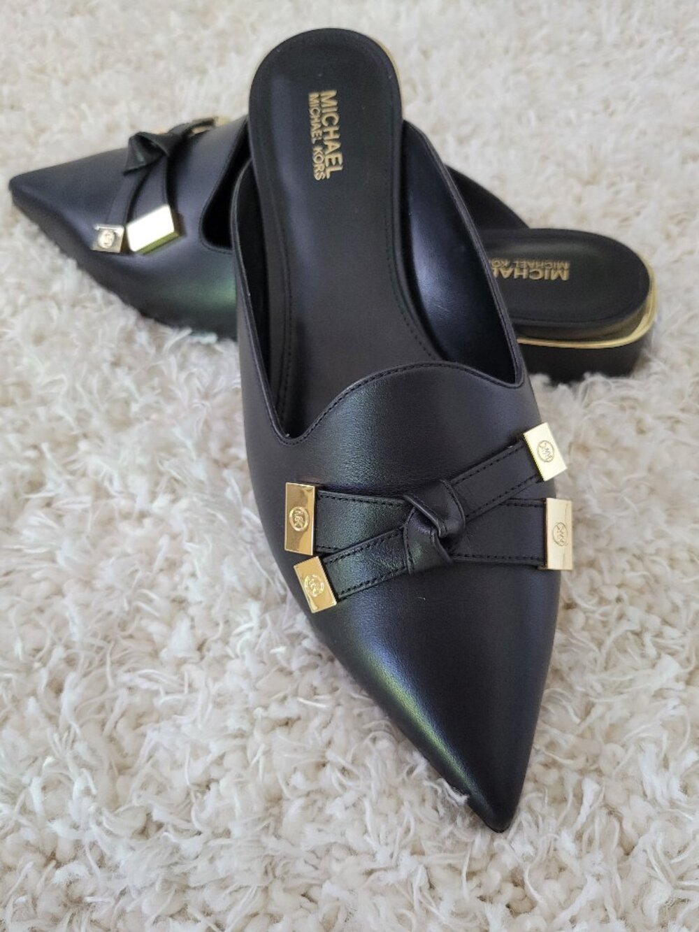 Michael Kors Ripley Pointed Toe Mule Black 7.5 M New!